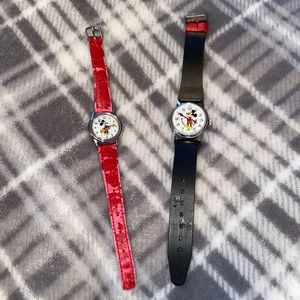 2 Disney watches Mickey & Minnie Mouse